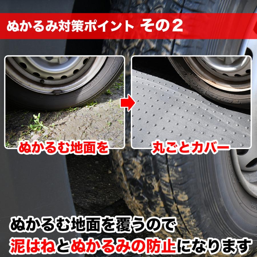 駐車場ぬかるみ対策ゴムマット(リサイクルタイプ)厚さ10mm×幅1000mm×長