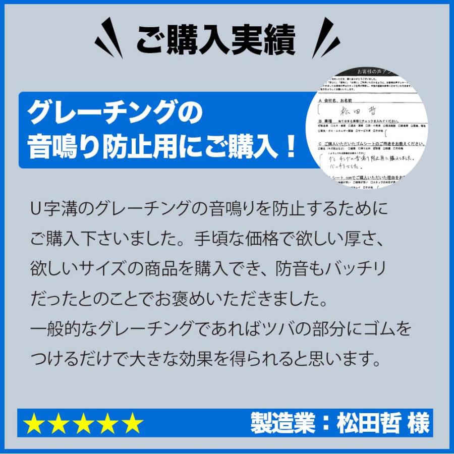 普通両面テープ付 グレーチング騒音対策ゴムパッキン 厚さ5mm×幅25mm×長さ990mm程度1枚 適正アングル幅26mm〜30mm｜ko-gu｜08