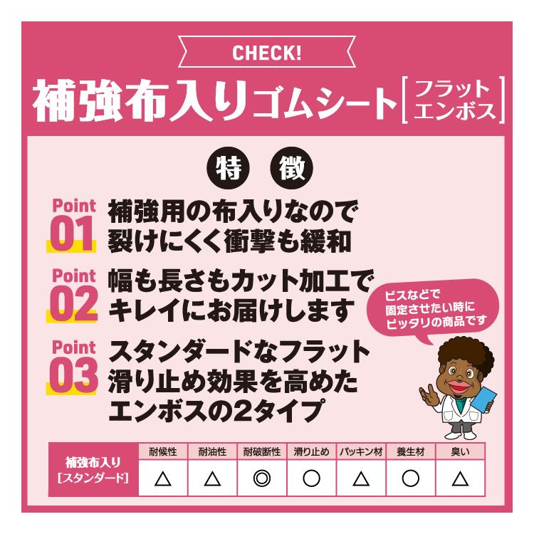 補強布入りゴムシート エンボス 10mm厚×幅1M×長さ1.3M 一番安い通販