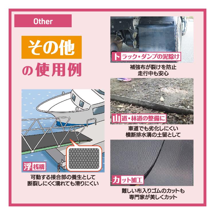 補強布入りゴムシート エンボス 5mm厚×幅1M×長さ5.2M