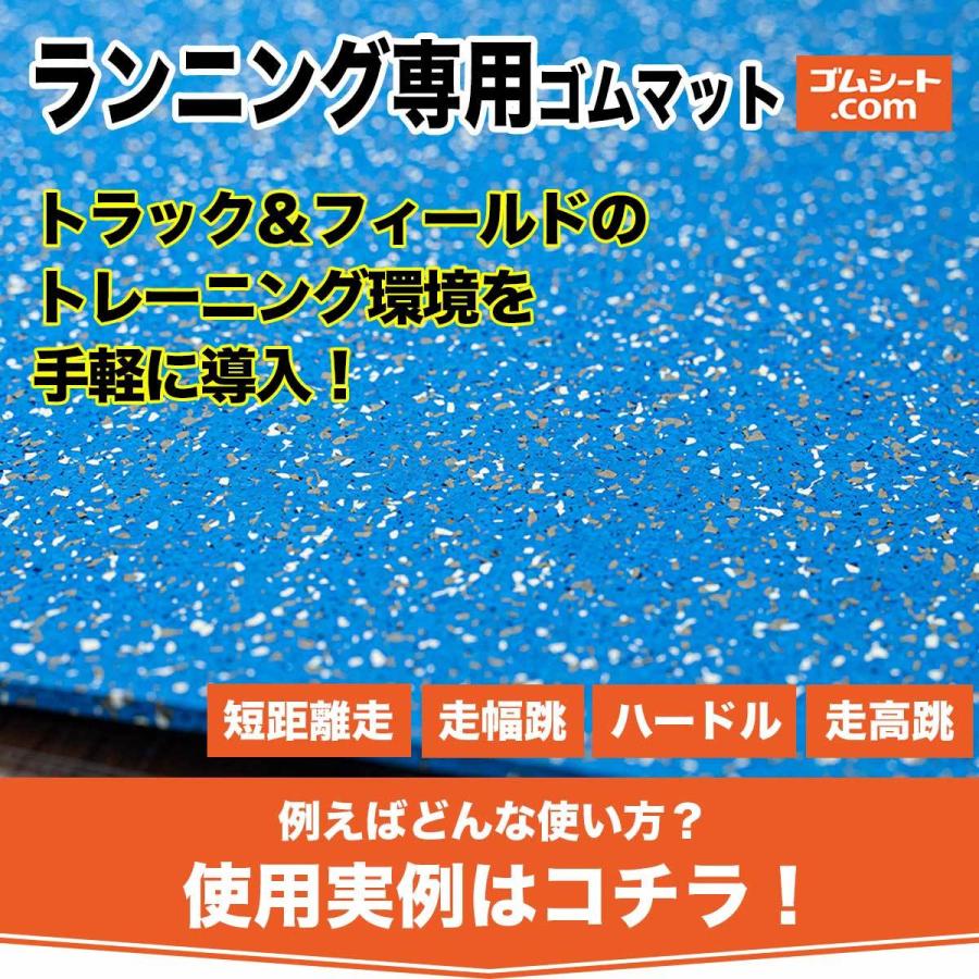 日本販売店舗 ランニング専用ゴムマット(ブルー)　5mm厚×幅1M×長さ2.5M