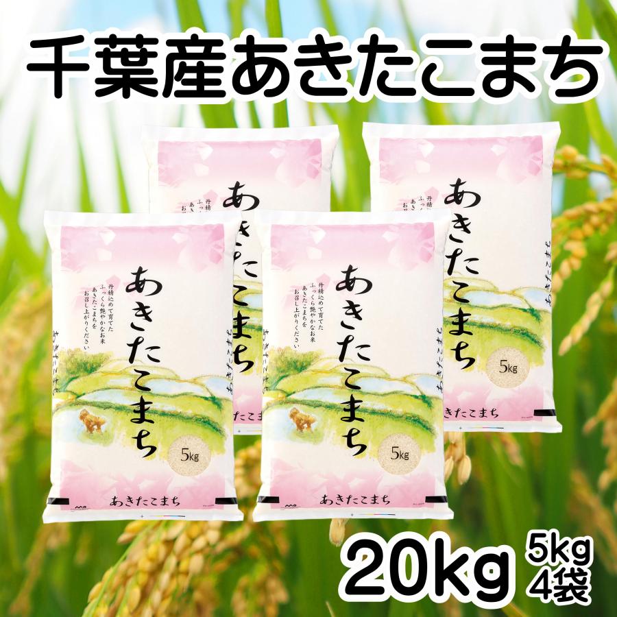 あきたこまち 20kg 千葉産 令和7年産 白米 5kg×4「お米 千葉産あきたこまち20kg」（Yahoo!・米屋のこうむら）