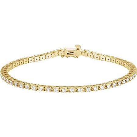 人気の贈り物が 14k Lux By 特別価格jewels 海外から直輸入 Yellow Bracelet好評販売中 7 25 Line Diamond Ctw 2 Gold レディースアクセサリー