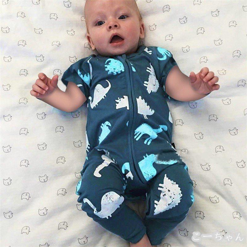 半袖ロンパース カバーオール ベビー 新生児 おしゃれ 半袖 男の子 女の子 花柄 韓国子供服 つなぎ ロンパース 春 開店祝い 秋 アウター ジップアップ 夏