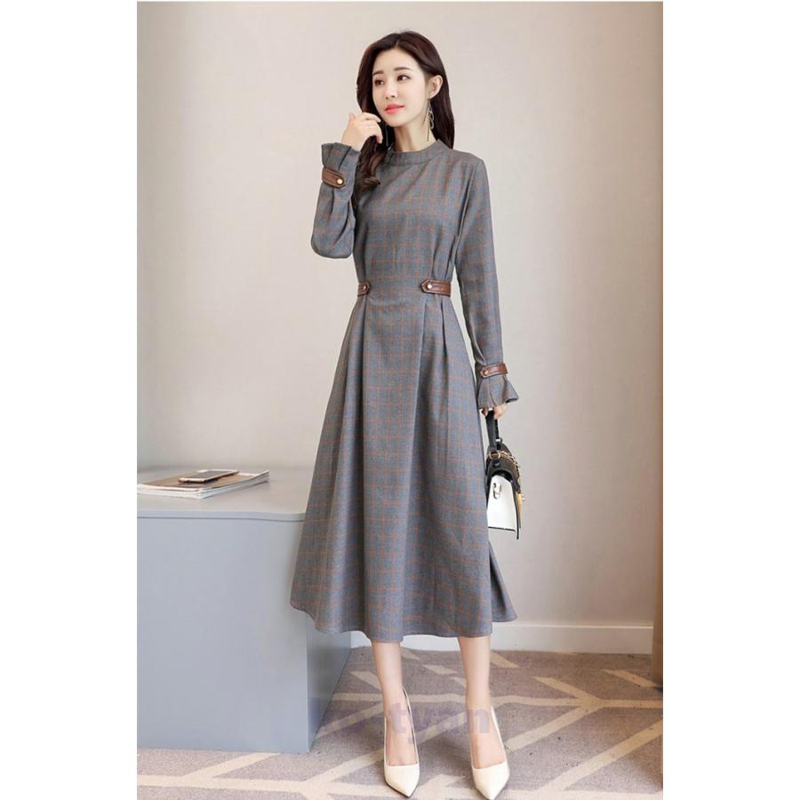 ワンピースドレス ロング丈ワンピース グレンチェック レディース フレアaライン ロングワンピース 結婚式 ワンピース 40代 パーティー 入園式 卒業会 入学式 1810cm123 こーちゃん 通販 Yahoo ショッピング