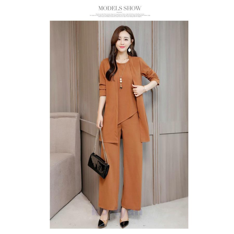 即日発送 セットアップ レディース 秋 ガウチョパンツ カーディガン 3点セット パンツドレス ゆったり 着痩せ 二次会 通勤 入園式 お洒落 上品 ママ 30代40代50代 Simbcity Net