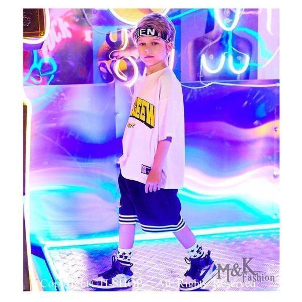 半袖トップス Ｔシャツ ショットパンツ キッズ ダンス衣装 ヒップホップ HIPHOP 子供 男の子 女の子 キッズダンス ジャズダンス ステージ衣装 練習着 体操服｜ko-tyan｜04