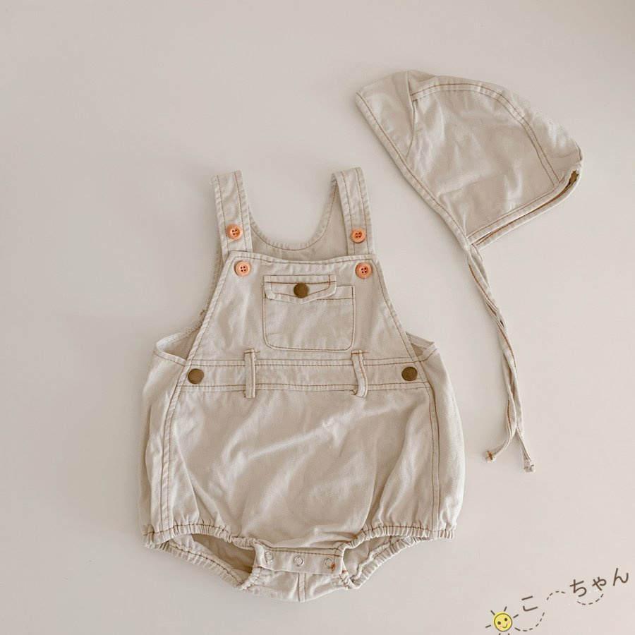 ボンネット 2点 セット デニム ロンパース カバーオール 赤ちゃん ベビー服 出産祝い 女の子 男の子 春 ギフト ベビー 新生児 秋 90 冬 70 80 60 セール 子供服 夏
