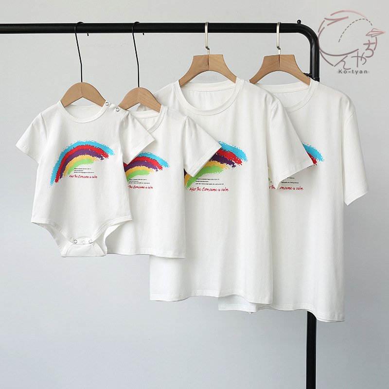 親子お揃い 虹tシャツ ベビー キッズ お揃い カップル ペアルック 半袖 家族お揃い 親子コーデ レディース メンズ キッズ 赤ちゃん ママ パパ 夏服 母の日父の日 Ko Yf こーちゃん 通販 Yahoo ショッピング