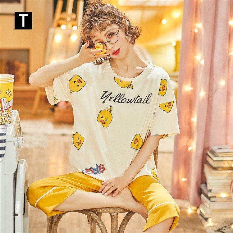 2点セット パジャマ ルームウェア レディース 夏 半袖 七分丈ズボン 綿 パジャマ ルームウェア女性 可愛い部屋着寝巻きランジェリー パジャマ韓国風セットアップ L16cp045 こーちゃん 通販 Yahoo ショッピング