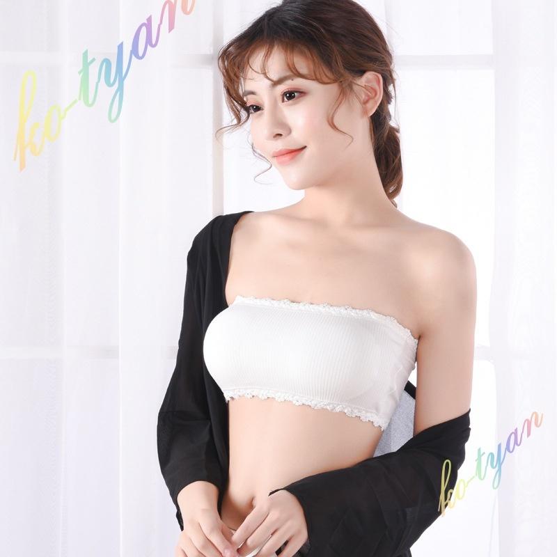 人気ブランドを 新品 ブラック 可愛いレースチューブトップ ベアトップ