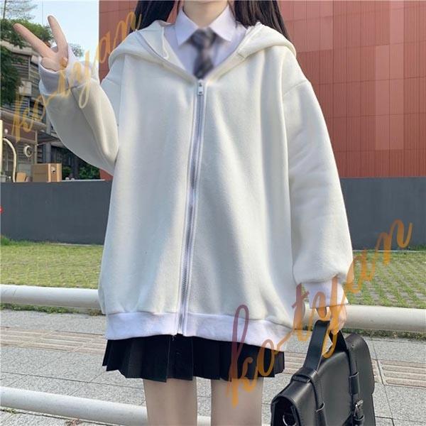 パーカー うさ耳 アニマル 白 ホワイト ブラック 黒 うさぎ うさみみパーカー 秋冬 かわいい オーバーサイズ Rqb こーちゃん 通販 Yahoo ショッピング