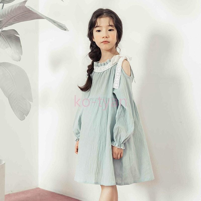 子供 ワンピース 女の子 長袖 肩出し Aライン ロングワンピース 無地 綿 フォーマル 発表会 結婚式 子ども服 春 秋 キッズ用 かわいい オシャレ Zro7nd こーちゃん 通販 Yahoo ショッピング