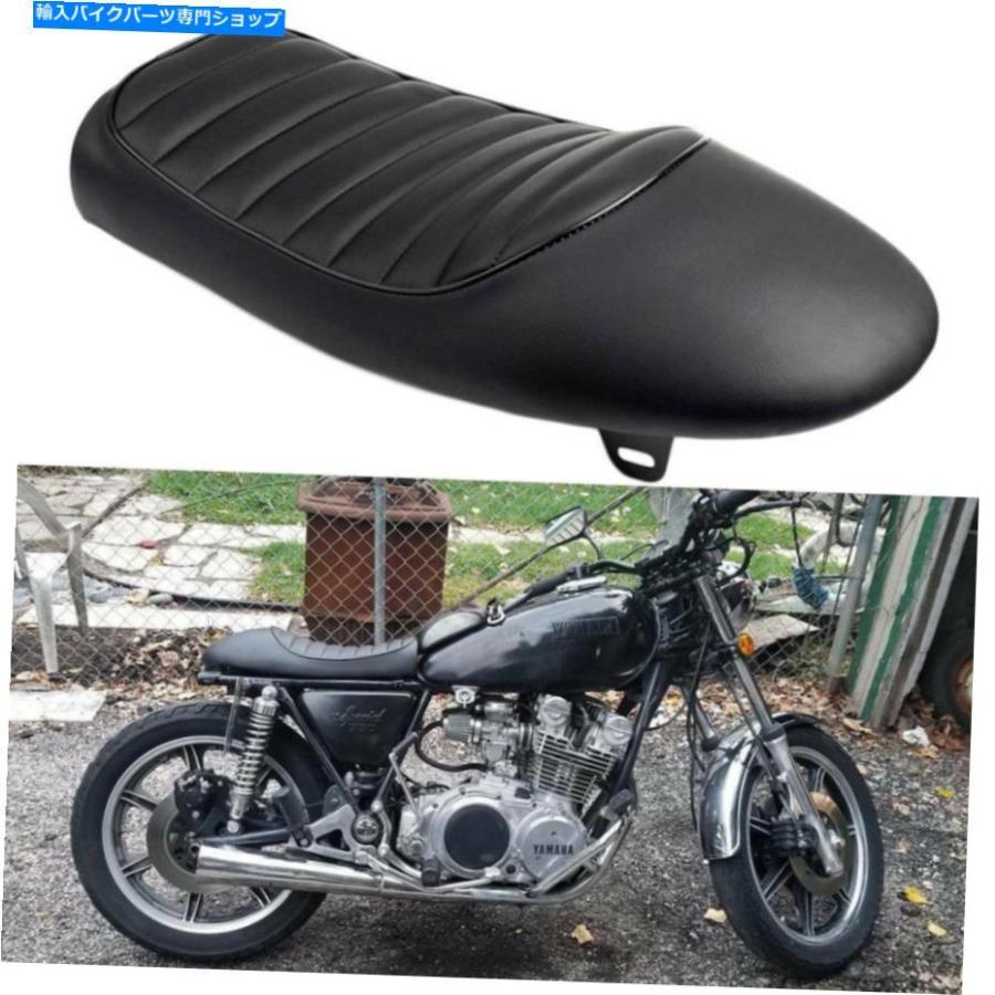 シート オートバイカフェレーサーシートブラックハンプスタイルユニバーサルヤマハホンダスズキアメリカ Motorcycle Cafe Racer Seat Black Hump Styl :usdm 4872 4169:コアラッキーオンラインストア