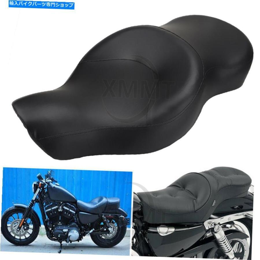 シート Harley Sportster XL883 1200 48 72のための黒の滑らかなツー