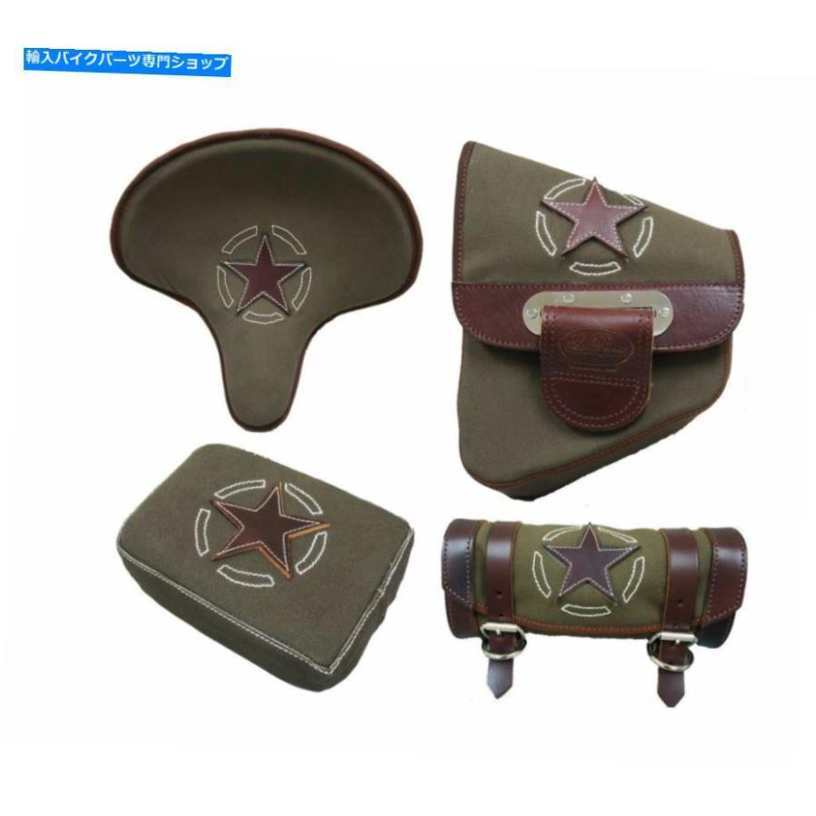 シート ハーレーダビッドソンソフトアーミーグリーンキャンバスコンボシートバッグツールバッグピリオン HARLEY DAVIDSON SOFTAIL ARMY GREEN CANVAS