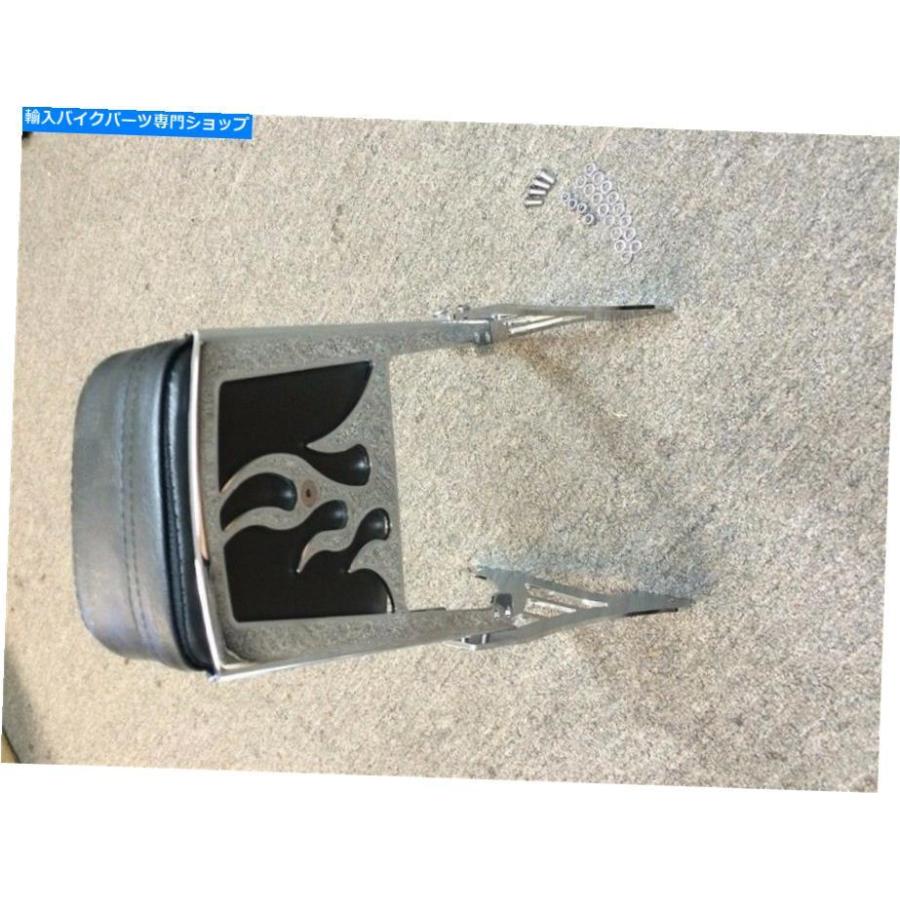 シーシーバー ハーリースポーツスター1200 883 Chrome Flame Backrest Sissy Bar With Leather
