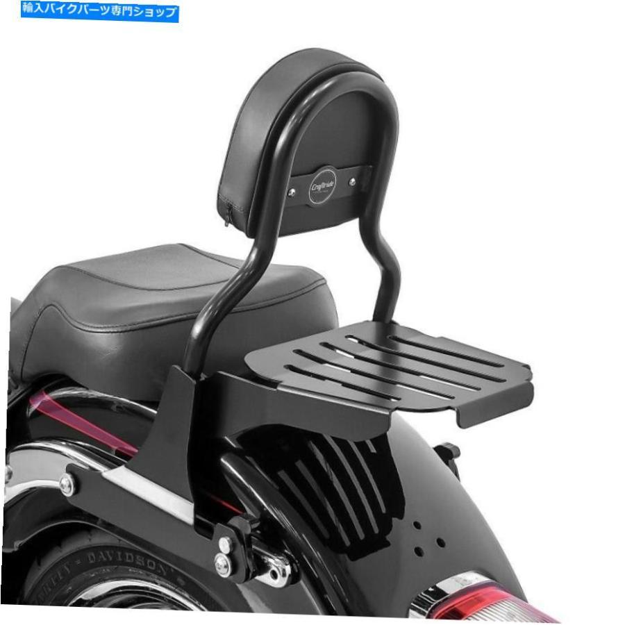 シーシーバー Sissy Bar Cl W。ハーレー ダビッドソンクロスボーンズの荷物ラック0811ブラック Sissy bar CL w. luggage rack for