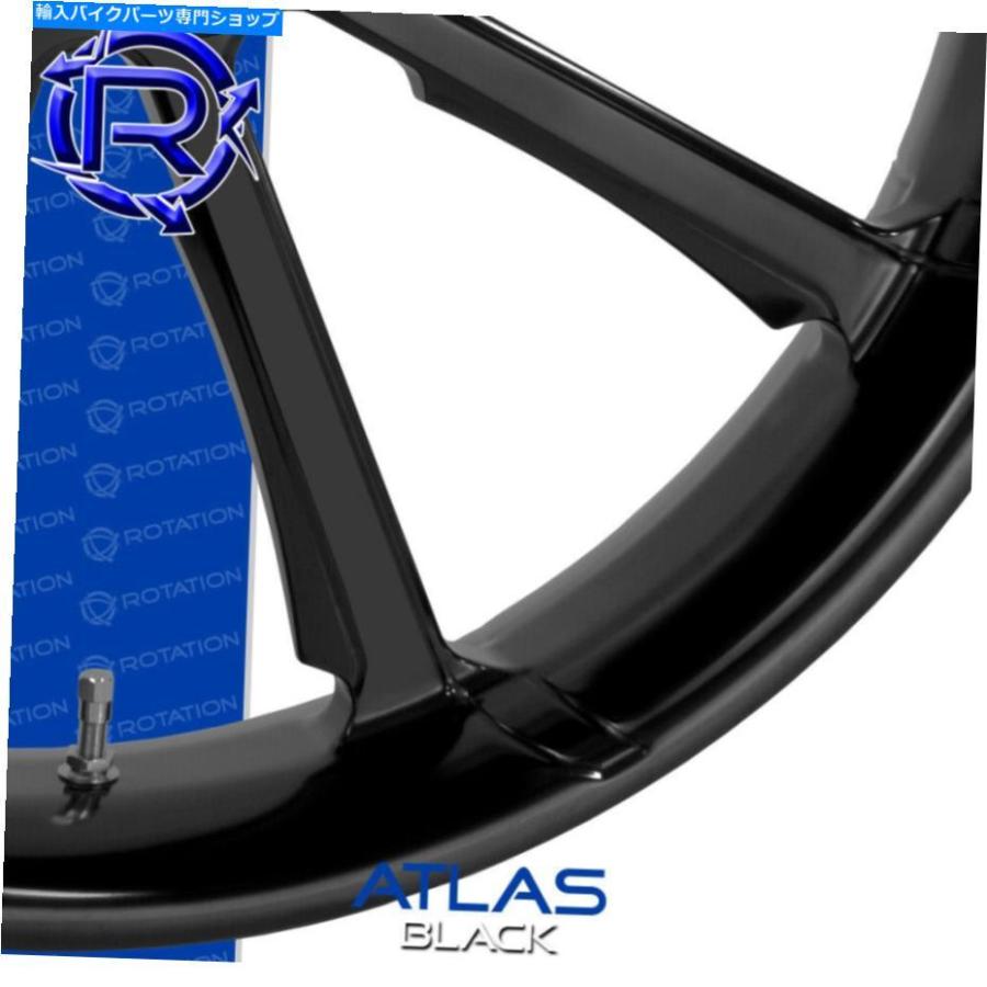 ホイール 回転アトラスブラックカスタムオートバイホイールフロント