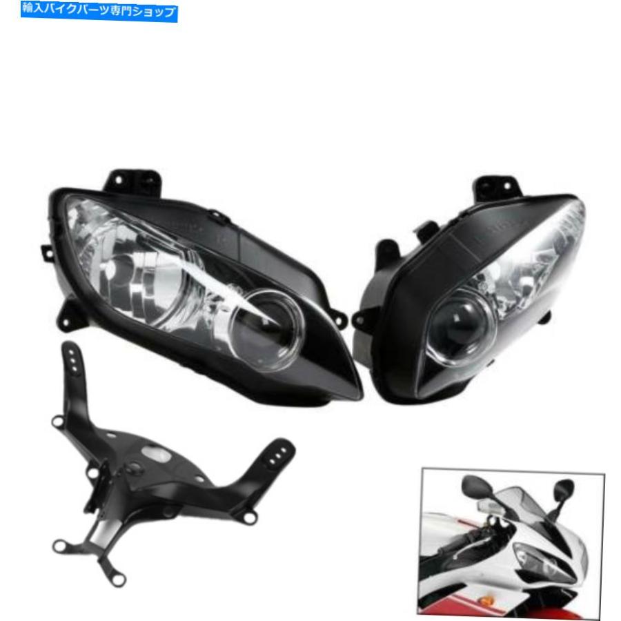 フェアリング ヤマハYZF R1 04-06用フロントブラックヘッドライトアッパーフェアリングステイブラケットフィット Front Black ...