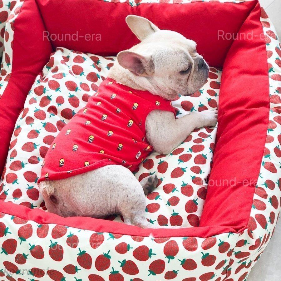 爆買い送料無料 犬 ベッド 犬用品 ペットベッド 可愛い 猫用 クッション 苺 寝具 野いちご ふわでか S M L East Wind Jp