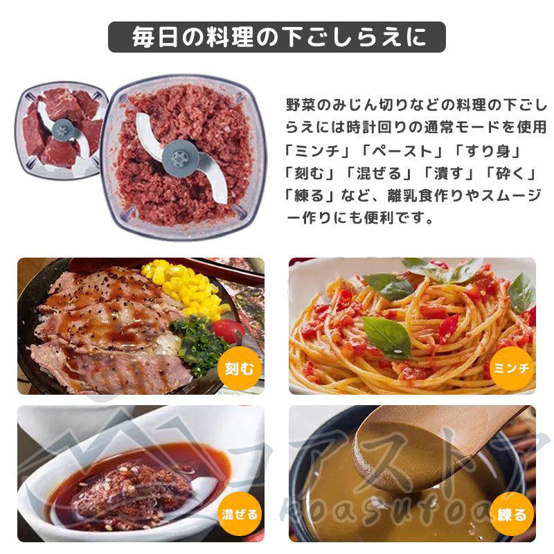 フードプロセッサー 電動 ミキサー 小型 粉末機 家庭用 ブレンダー 離乳食 大根おろし器 挽肉機 肉切り機 コンパクト ボンヌ みじん切り ひき肉機 補食機｜koasutoa｜06