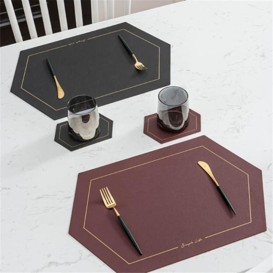 新生活NA Pcs Tableware Pad Insulation Heat Placemat Table Leather Mat  Placemats 画用筆、鉛筆類