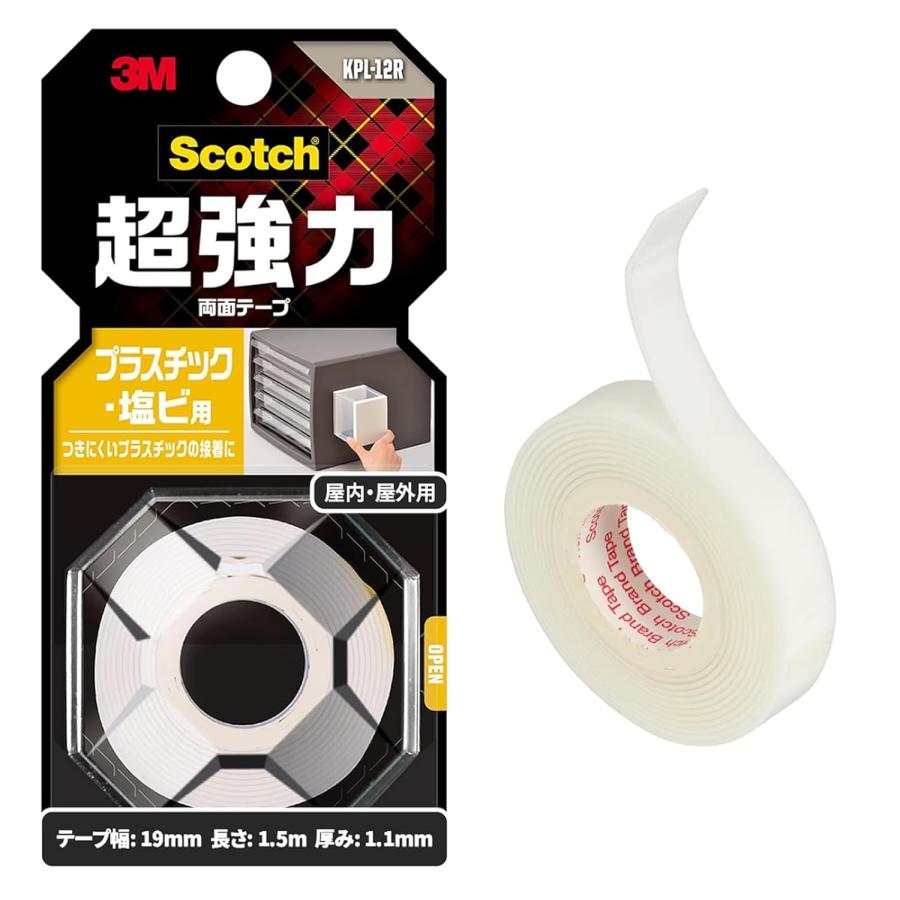 3M 超強力プロ両面テープ 25mm 10m 3M スコッチ 超強力両面テープ プラスチック・塩ビ用 KPL-12R : 小箱屋