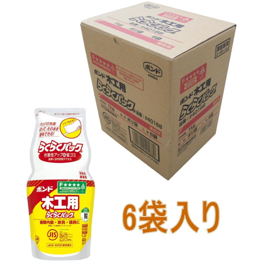 コニシ ボンド 木工用 らくらくパック 1kg（ポリ袋） #40168 小箱6 