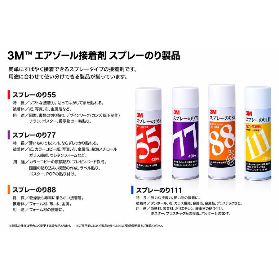 3M（スリーエム） スプレーのり77 430ml S/N 77 : 小箱屋