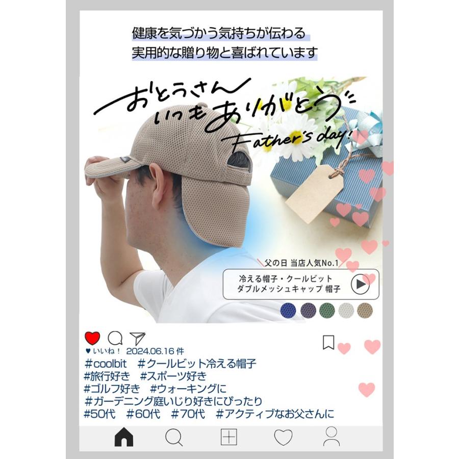 水だけで冷感持続 冷える 帽子 クールビット coolbit W メッシュ
