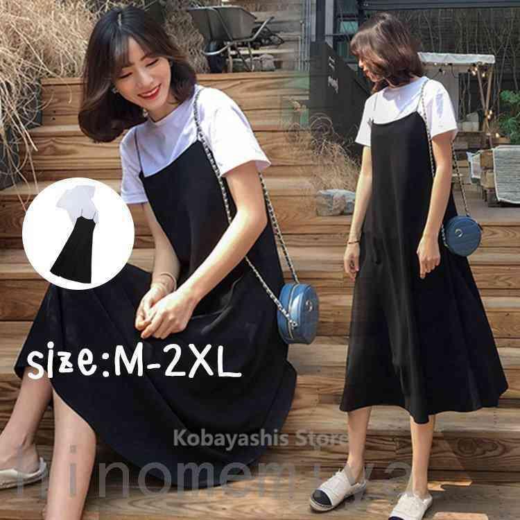 通販激安 シャツ 半袖 セットアップ 夏 春 40代 レディース セットアップ ワンピース キャミワンピース 韓国風 体型カバー フレアスカート シフォン ジャージ スウェット上下セット サイズ L Raffles Mn