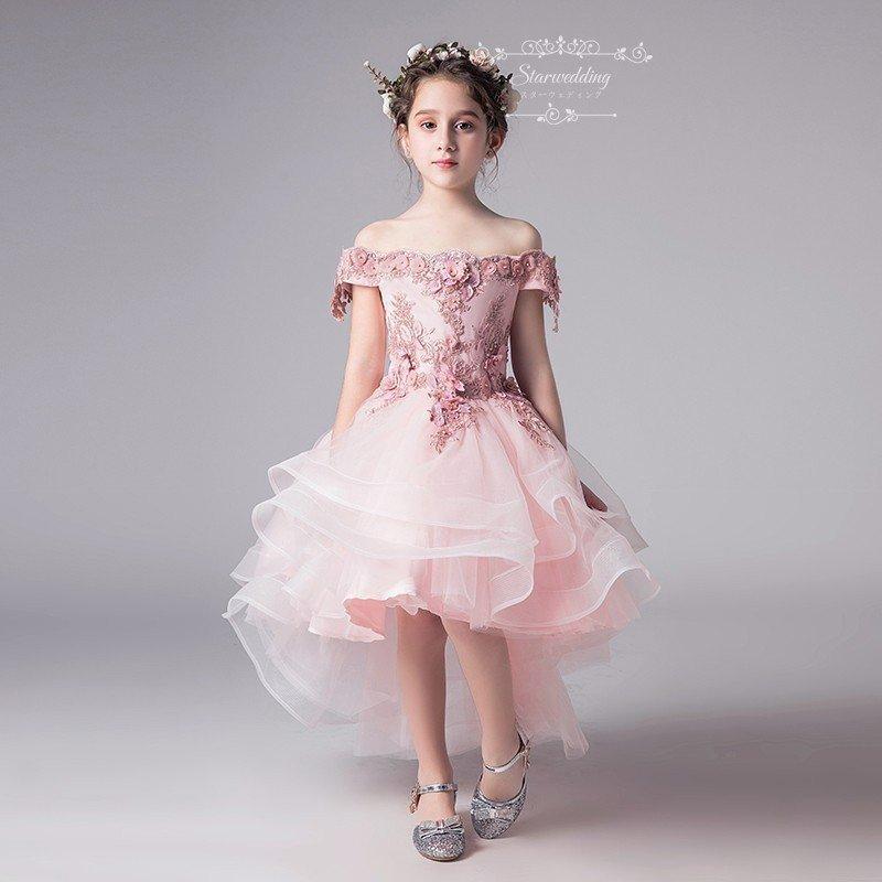 爆売り 演奏会 フラワーガール 女児 ミニドレス ジュニア キッズ 二次会 子供ドレス 衣装 ワンピース パーティー 結婚式 子ども ドレス 発表会 ピンク ドレス 色 写真色