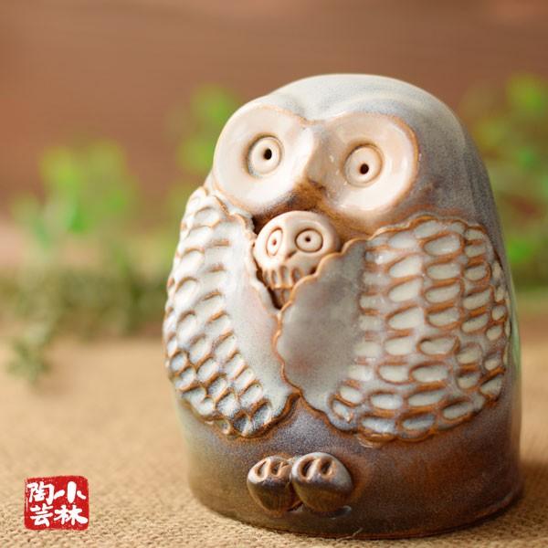 やきもの人形 幸福の親子ふくろう 陶器製 : 小林陶芸 - 通販 - Yahoo