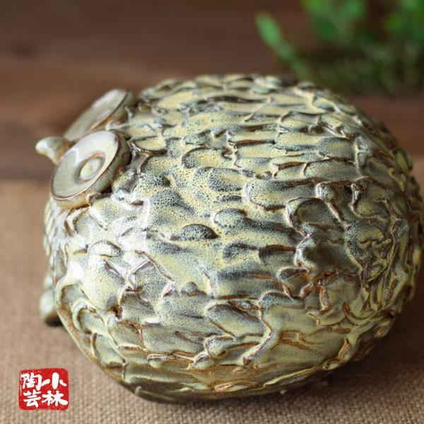 やきもの人形 森のふくろう 陶器製_3