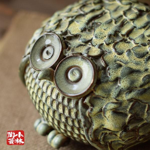 やきもの人形 森のふくろう 陶器製_5