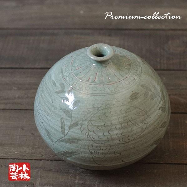 走波 有田焼 壺 花瓶 一輪挿し｜有田焼 五代佐藤走波 染錦花鳥文