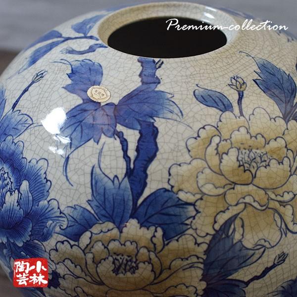 花器 伊万里 鍋島焼 虎仙窯 貫入牡丹 水盤 S-7 : 小林陶芸 花器 伊万里 鍋島焼 虎仙窯 貫入牡丹 水盤 S-7 : 小林陶芸