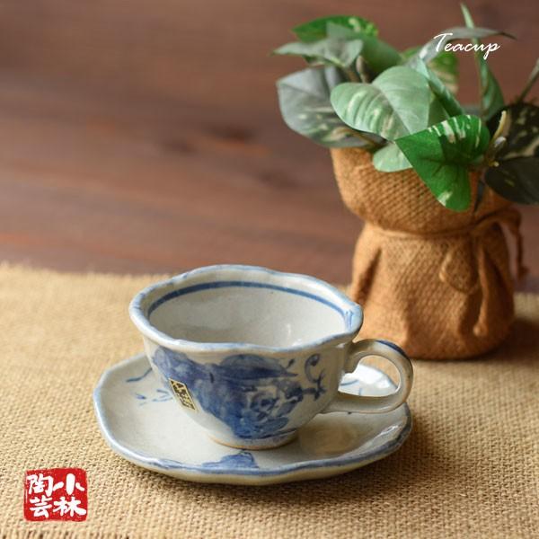和モダン 陶芸カップ 6客 手描き草文様 ナチュラル系　3000円/1客 コーヒーカップ＆ソーサー 美濃焼 手描きぶどう 一客碗皿 : 小林陶芸