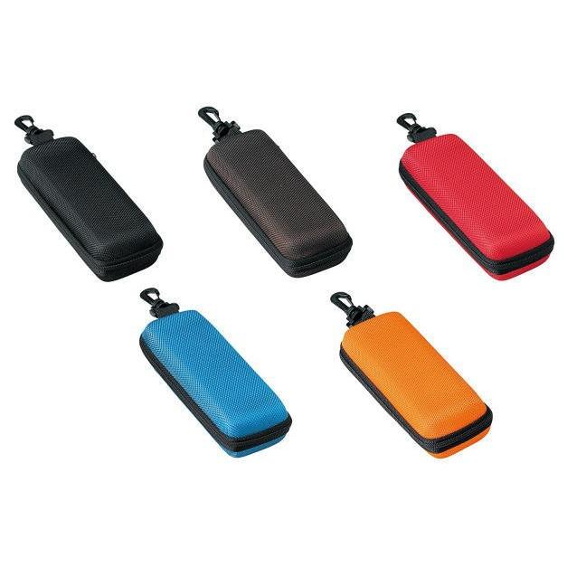 QBRICK 黒 メガネ ケース付き メガネケース ウレタン セミ ハードケース スクエア (ファスナー式