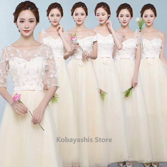 新作6デザインパーティードレスイブニングドレスブライズメイド二次会結婚式花嫁aラインロングドレス代30代着痩せ Aライン カラー パープル