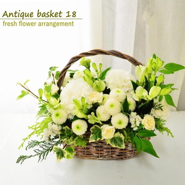 敬老の日 生花 フラワーアレンジメント 白グリーン 花 高級感 フラワーギフト送料無料 プレゼント 記念日 ウエディング 御祝 結婚祝い 新築祝い おしゃれ 出産