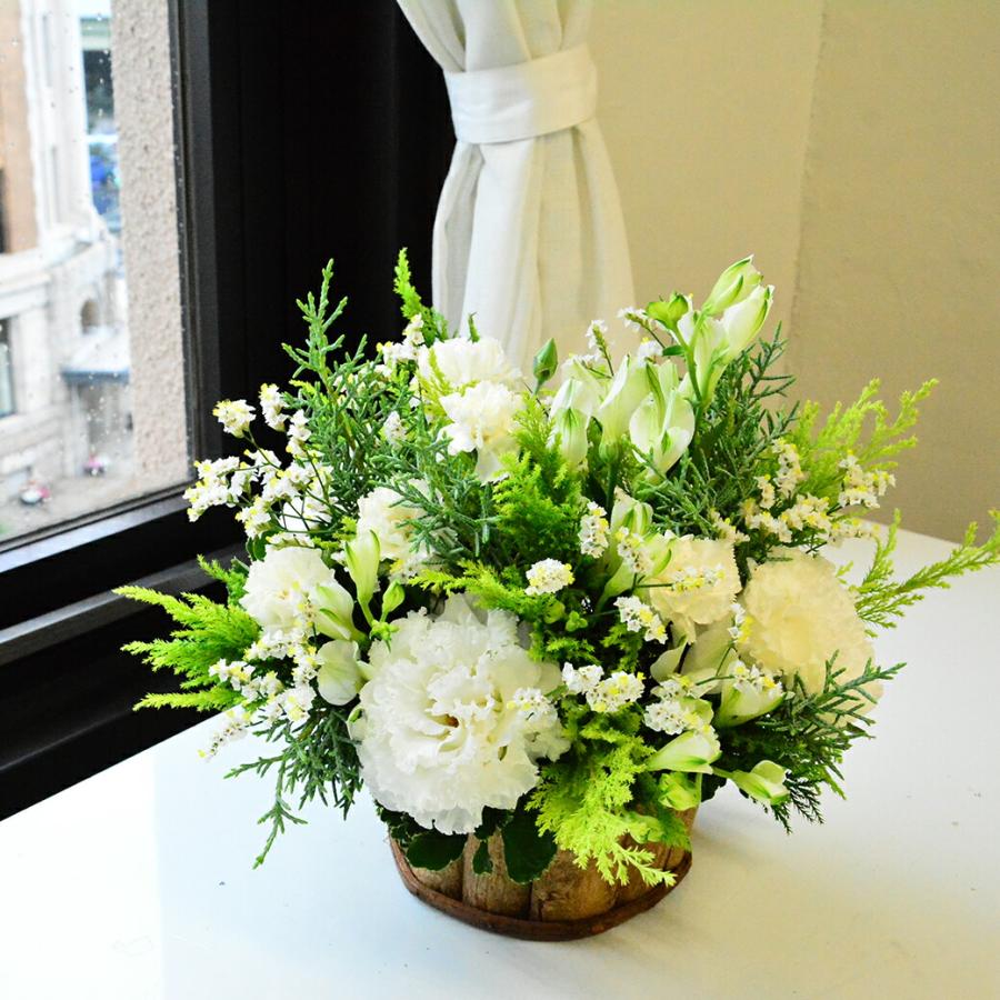 ブーケ 花とギフトの店 ARNE 誕生日 花 ギフト 白グリーン 生花