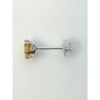 メンズピアス 本物プラチナ シトリン 5mm ピアス PT900 片方