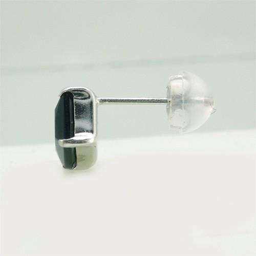 メンズピアス 本物14金WG オニキス 角形 5mm ピアス（新品 
