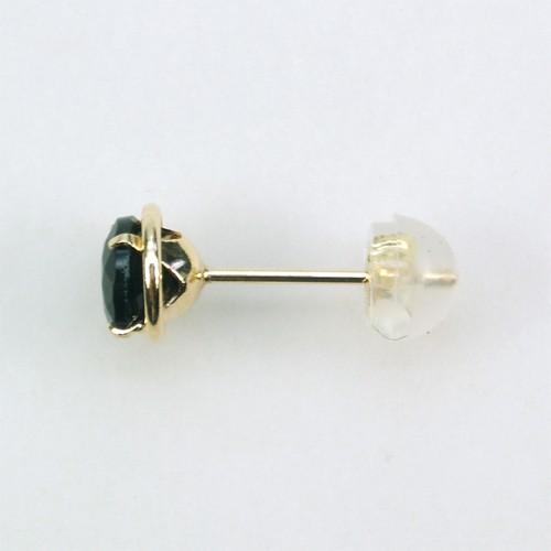 メンズピアス 本物18金 オニキス 5mm ピアス K18 片方 