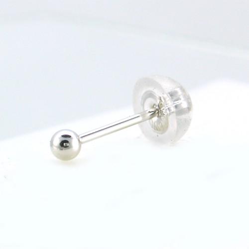 メンズピアス 本物14金WG ボール2mm ピアス K14WG 片方 