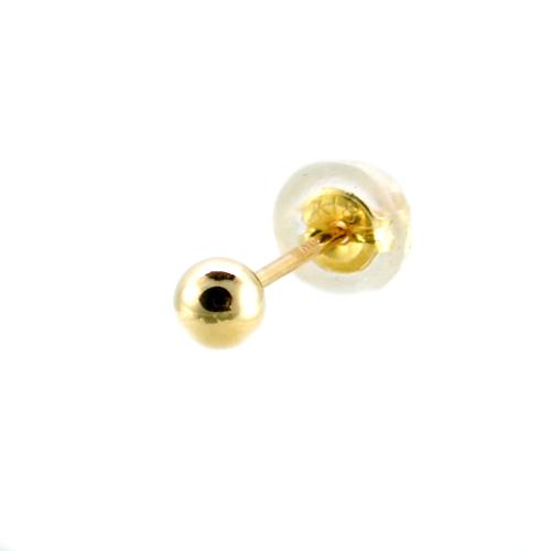 メンズピアス 本物18金 ボール3mm ピアス K18 片方 シングル 