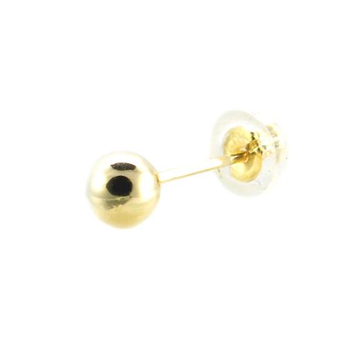 メンズピアス 本物18金 ボール4mm ピアス K18 片方 シングル