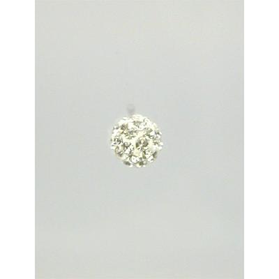 メンズピアス 本物14金WG クリスタルボール5mm シングルピアス 